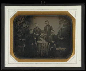 Portrait of Six Boys in Military School Uniforms with Their Headmaster at Beaulieu